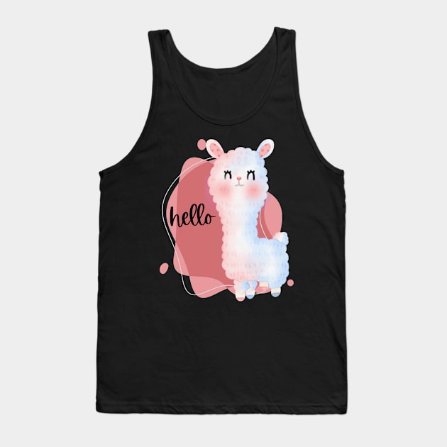 Hello Cute and Smart Cookie Sweet little happy llama cute baby outfit Tank Top by BoogieCreates